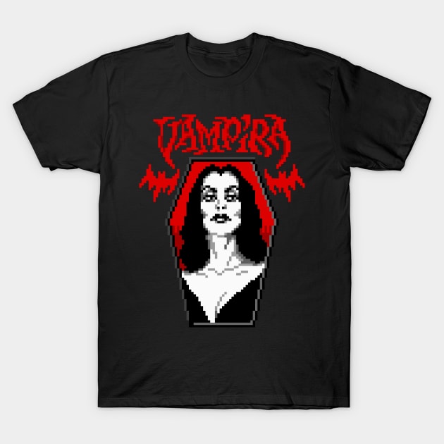 Vampire Queen Pixel Portrait T-Shirt by RavenWake